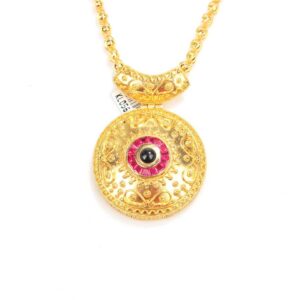 Junaid Jewellers Gold Antique Filigree Necklace