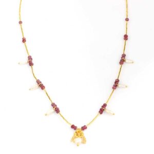 Junaind Jewellers Gold Root Ruby Necklace